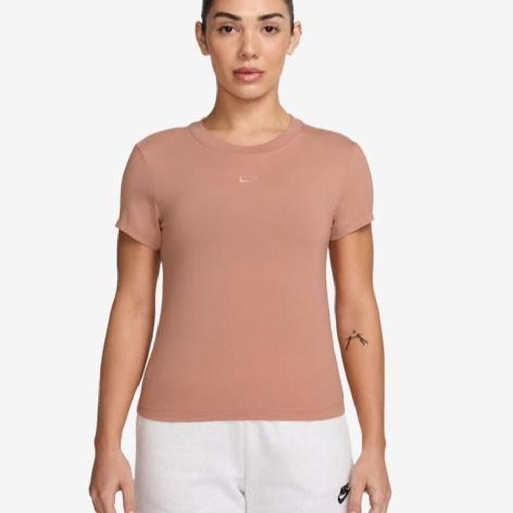 Nike Women's Pink and Tan T-shirt